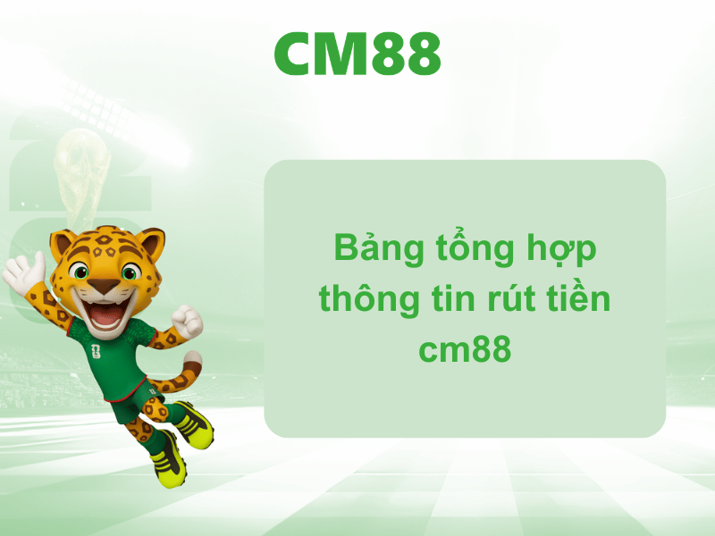 Bảng tổng hợp thông tin rút tiền cm88